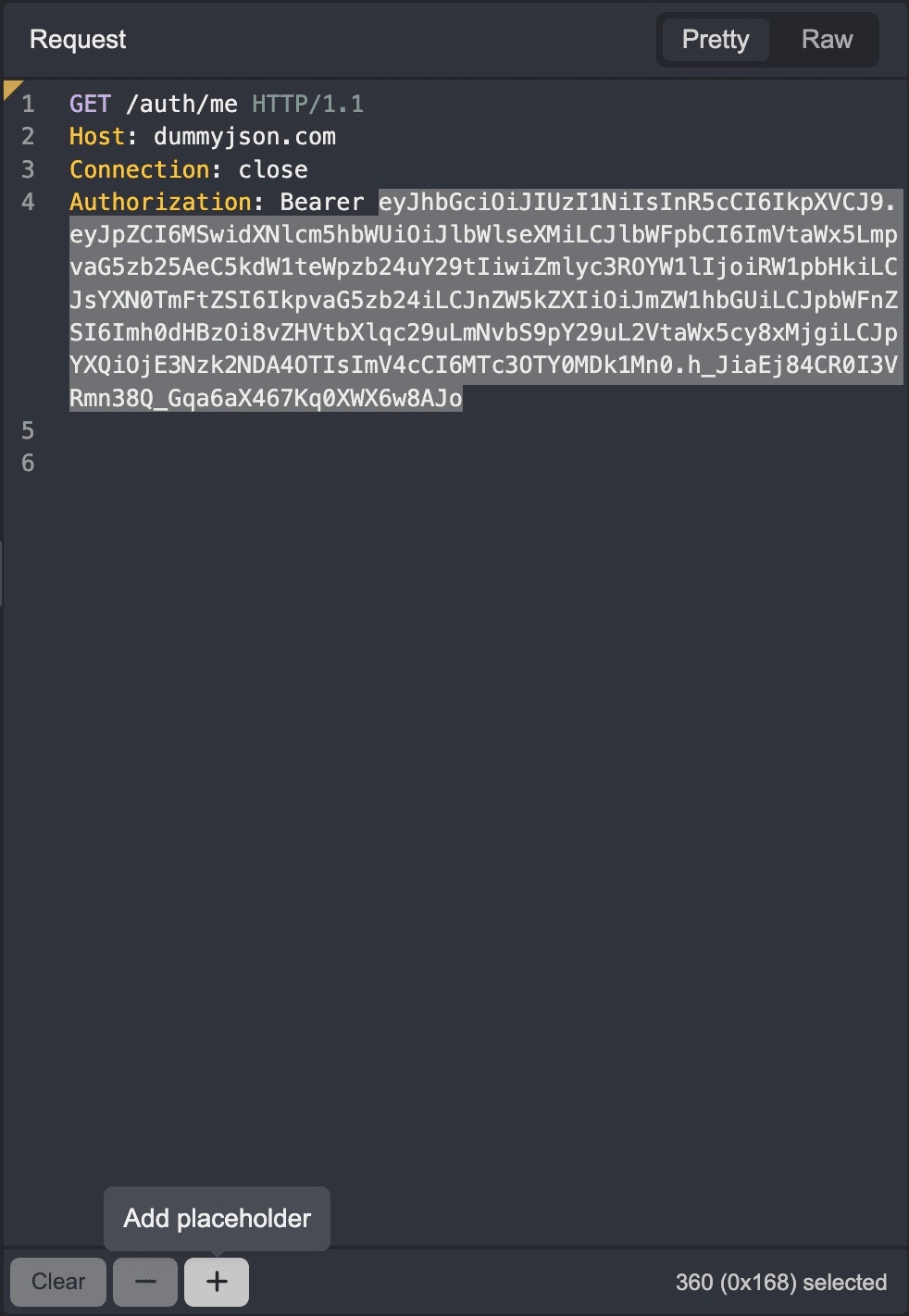 Adding a placeholder in a Replay request.
